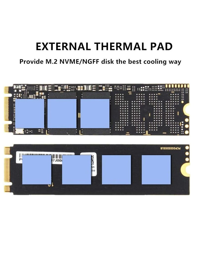M.2 Heatsink NVME 2280 SSD Heat Sink Support Single Double Sided M2 SSD Cooling with Thermal Silicone Pads Cooler for Computer PC PS5 PCIE NVME or NGFF SATA M.2 SSD Installation, Red - Image 2