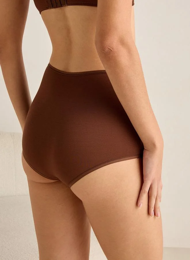 سبلاش فيڤ سروال داخلي سادة بخصر مرتفع - قطعتان