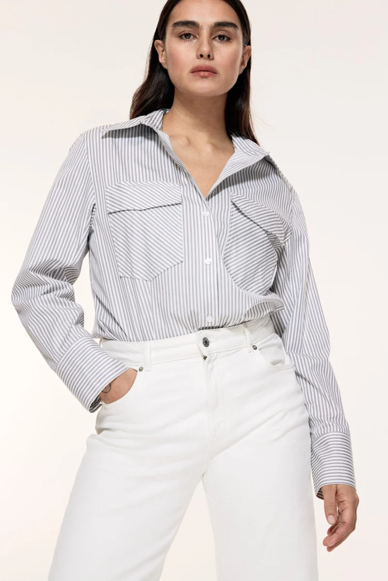 H&M Fitted poplin shirt