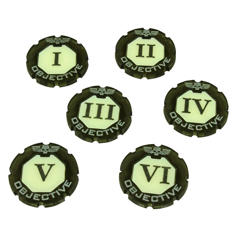 LITKO 2Tone Objective Token Set Numbered 16 Compatible with Warhammer 8th Edition Age of Sigmar 6 Pack - Image 2