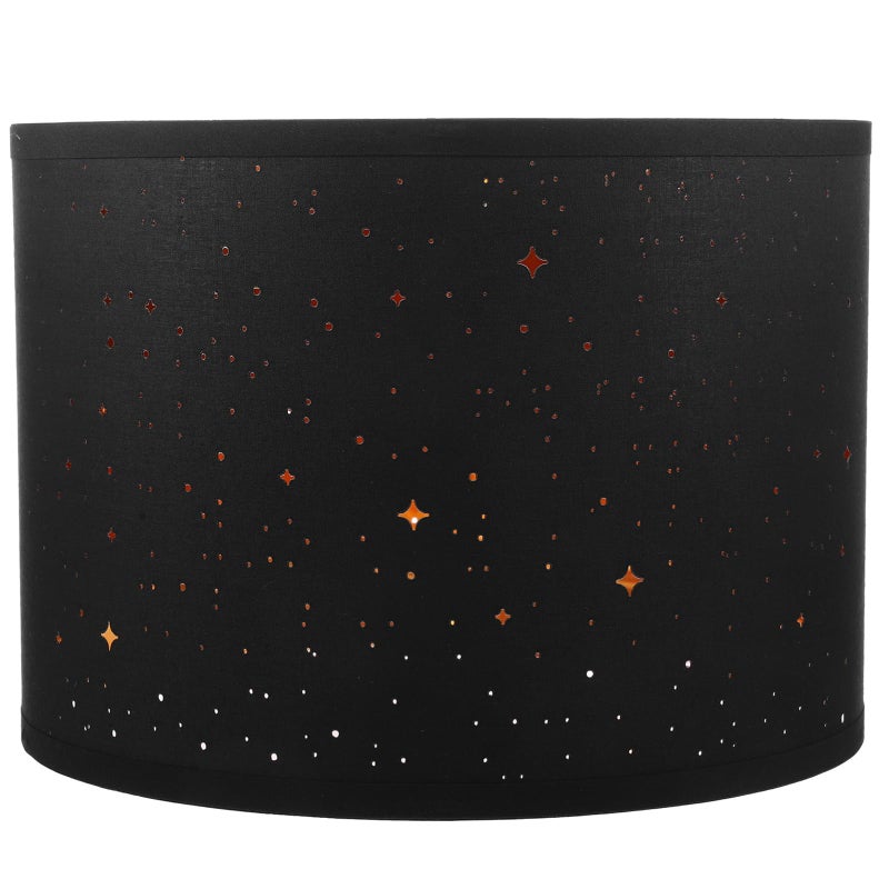PRETYZOOM Black Star Lamp Shade Medium Drum Lampshades for Table Lamp Floor Lamp Cloth Lampshade Cover Replacements Spider Need to Assemble 13x13x10 - Image 2