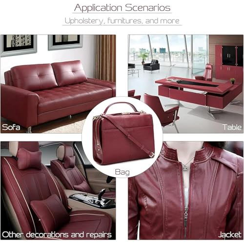 Happymates Large Self-Adhesive Faux Leather Repair Patch Suitable for Sofa-Office Chair-Motorcycle Seat-Car-Chair-Furniture Repair - Quick Fix Leather Repair Patch (Dark Maroon Leather 12x20) - Image 4