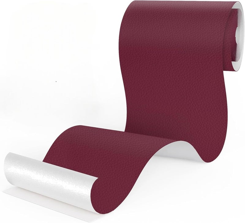 Happymates Large Self-Adhesive Faux Leather Repair Patch Suitable for Sofa-Office Chair-Motorcycle Seat-Car-Chair-Furniture Repair - Quick Fix Leather Repair Patch (Dark Maroon Leather 12x20) - Image 3