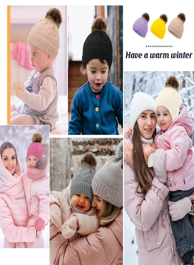 Zando Toddler Beanies for Boys & Girls - Winter Hats with Pom Pom - Knit Baby Hats 6-12 & 3-36 Months - Thick & Warm Caps - B Black - Image 5