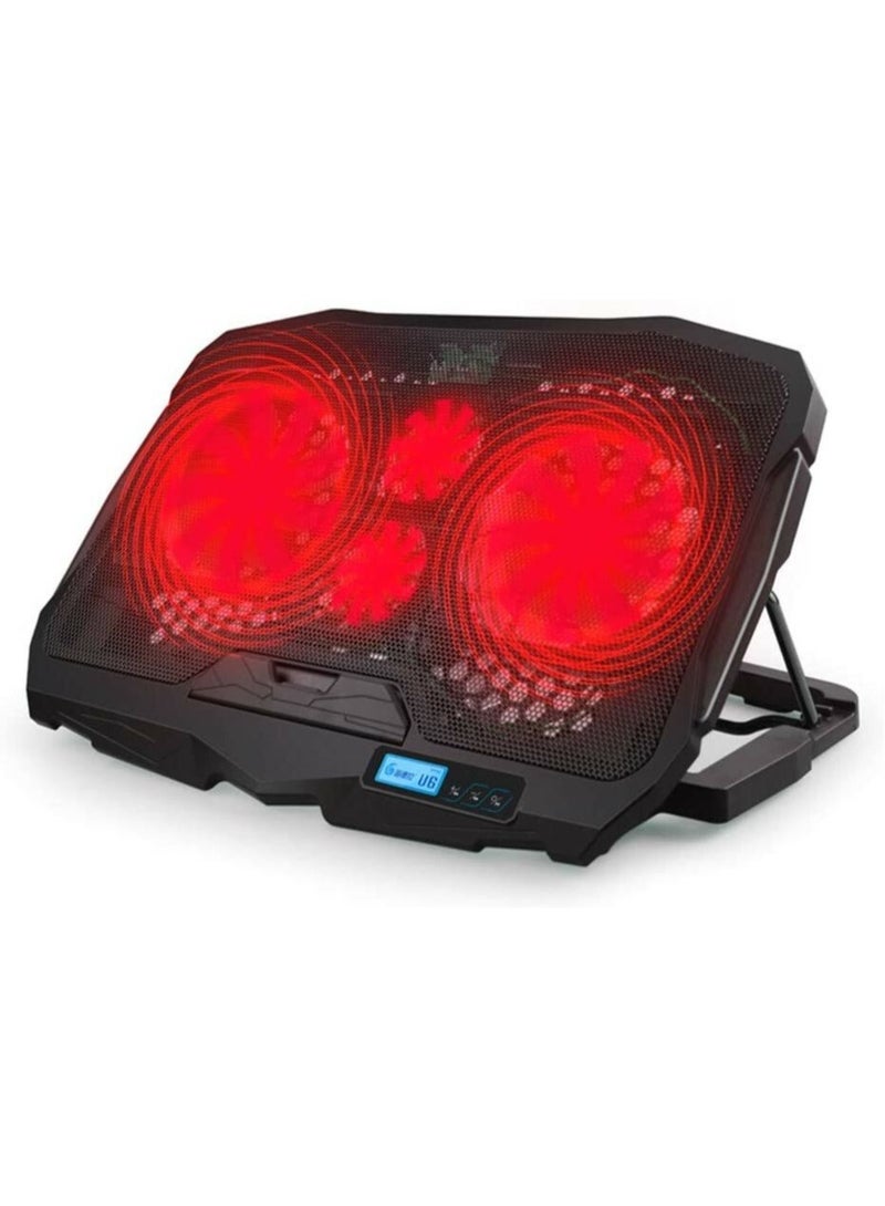 جاما حامل مروحة تبريد اللاب توب مع 4 مراوح RGB  مناسب لأجهزة اللاب توب مقاس 15.6 -17 بوصة - Image 1