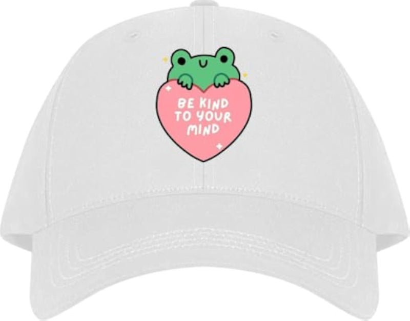 BE KIND TO YOUR MIND Plain unisex baseball cap White