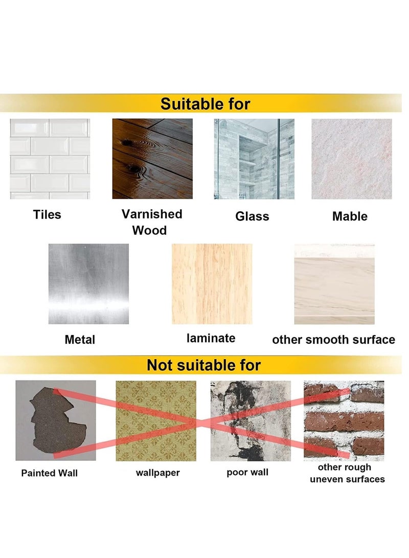 Adhesive Wall Hooks 50pcs Heavy Duty Wall Hooks Self Adhesive Hook Strong Nail Transparent Screw Holder Self-Sticking Wall Hooks for Bathroom Kitchen Wall Hanging Ceiling Screw Net Length 16mm