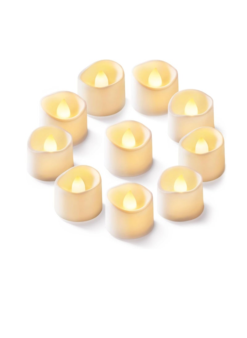 جينزي 12 قطعة من شموع LED الكهربائية الوامضة بدون لهب تعمل بالبطارية، تدوم لأكثر من 200 ساعة، شموع شاي LED كهربائية وهمية لتزيين الطاولة المركزية، حفلات الزفاف، الذكرى السنوية، الهالوين، الكريسماس  - Image 1