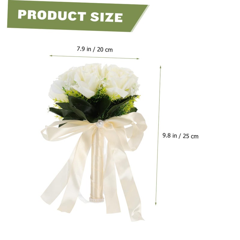 Lifelike Artificial Silk Flower Bridal Bouquet Wedding Photography Prop Romantic Decor - Image 5