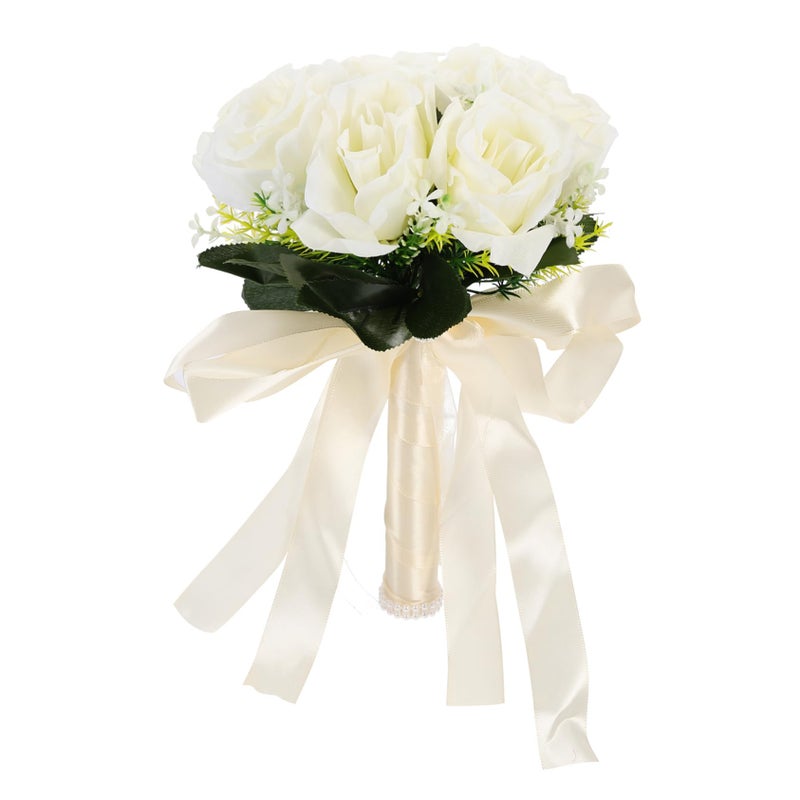 Lifelike Artificial Silk Flower Bridal Bouquet Wedding Photography Prop Romantic Decor - Image 2
