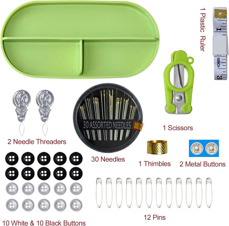 colored bird 40 Spools of Sewing Thread,Gift Box Portable Basic Sewing Repair Kits (Green) - Image 3