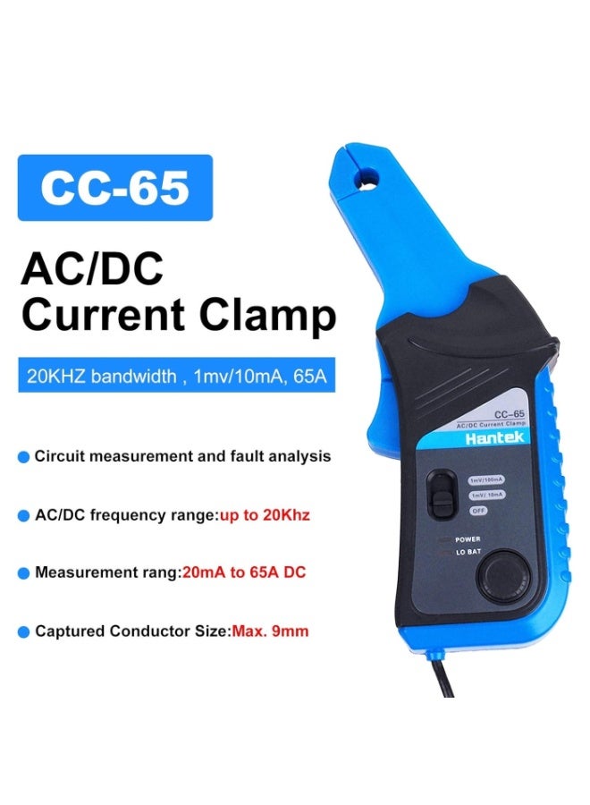 Hantek CC-65 AC/DC Multimeter Current Clamp Meter with BNC Connector Up to 20 kHz 20mA to 65A DC - Image 2