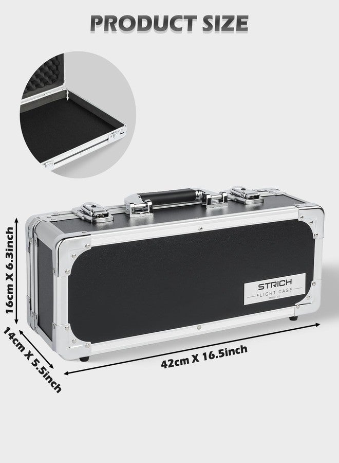 STRICH Guitar Pedal Case MINI+16, 16.54" x 6.30" x 5.51" Deep Aluminum Locking Effect Pedal Case with Mounting Tape, Compatible with Single Pedals & Multi-Effects - Image 5