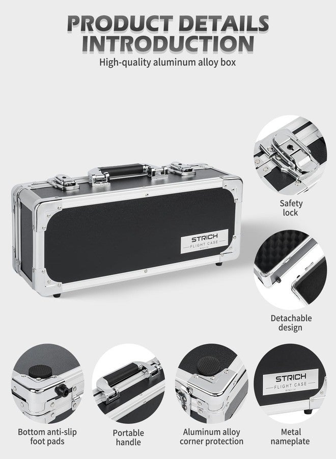 STRICH Guitar Pedal Case MINI+16, 16.54" x 6.30" x 5.51" Deep Aluminum Locking Effect Pedal Case with Mounting Tape, Compatible with Single Pedals & Multi-Effects - Image 4