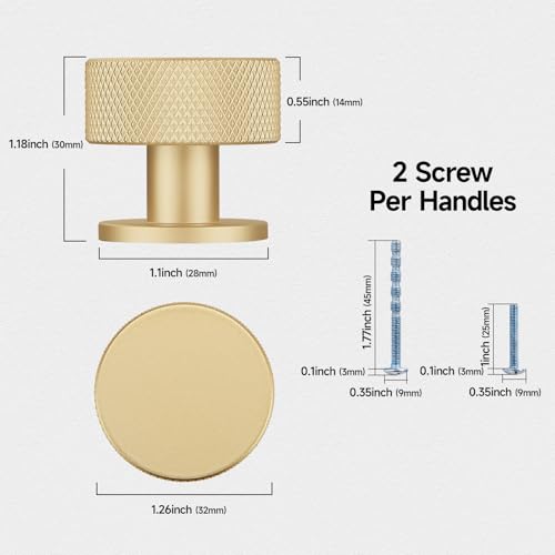FAPUAL 10 Pack Gold Cabinet Knobs for Kitchen Cabinets & Dresser Drawers, Round Single Hole Hardware Handles Pulls, Cupboard Drawer Knob - Image 2
