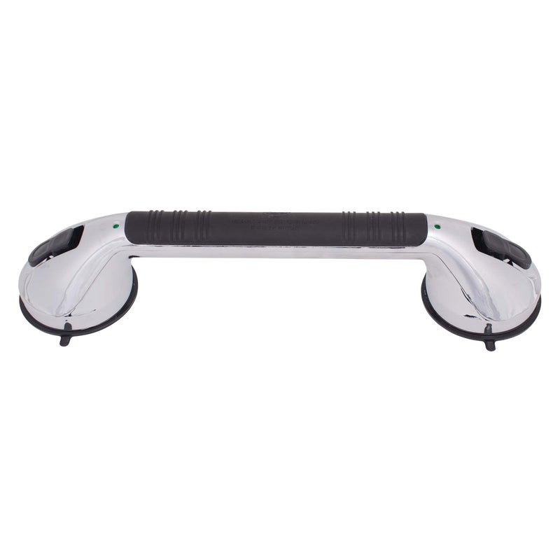 careX Carex Ultra Grip Shower Grab Bar Shower Handle and Bathroom Bar 16 Inch Safety Bar with Dual Locking Suction Cups for Bathtubs and Showers Chrome