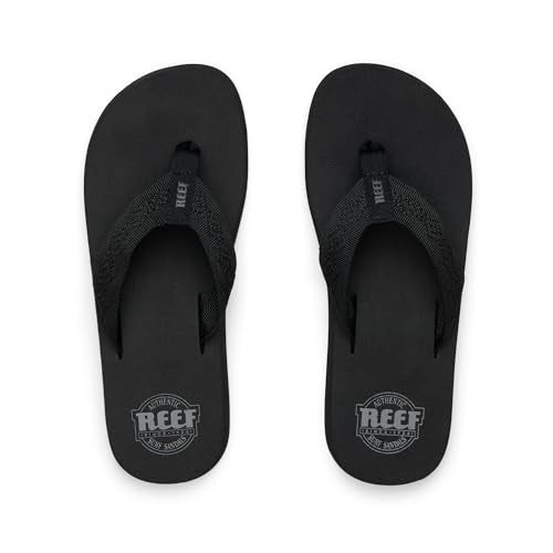 Reef Sandy Womens Beach Flip Flop, Soft Woven Strap Made From 100% Recycled PET, Black/Black, 6 - Image 5