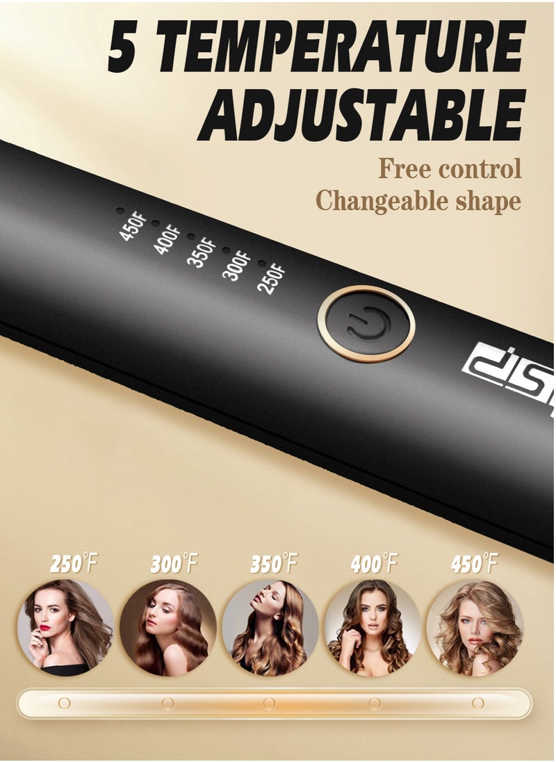 DSP - DSP Straight Curl Dual-purpose Multi-function Curling Iron Long-lasting Styling without Damaging Hair Straightening Iron Clip Iron European Standard - Image 1