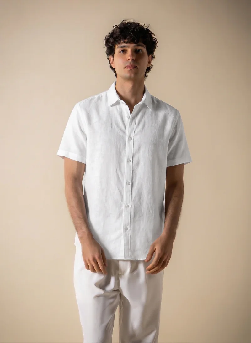 شايبس LINEN COTTON BLEND RELAXED SHIRT