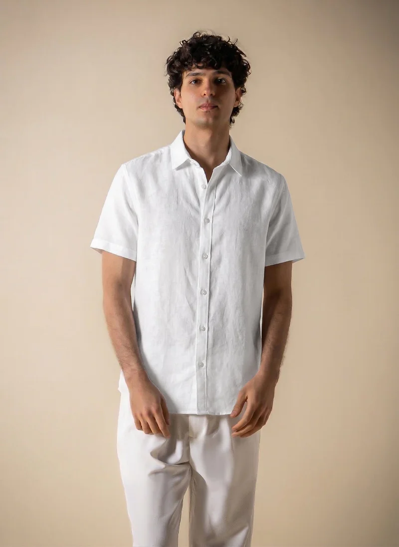 SHAPES LINEN COTTON BLEND RELAXED SHIRT