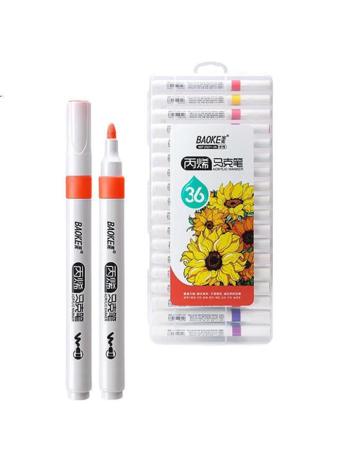 Baoke Mp2921-36 36 Colors Water-based Acrylic Marker Pen Single Head Wear-resistant Student Children's Art Hand-painted Graffiti Diy Painting Pen Boxed - Image 3