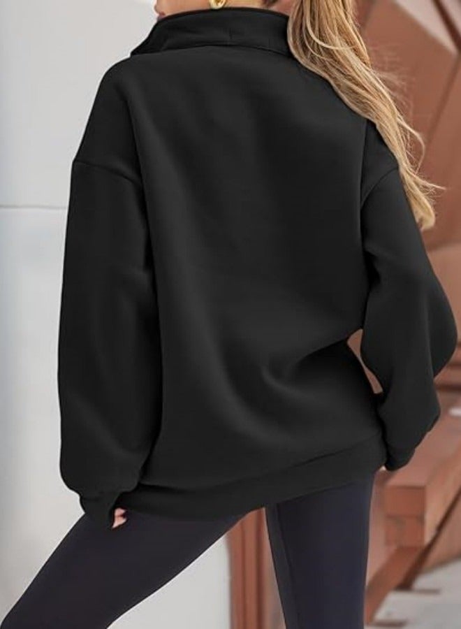 NIBEMINENT Women's Oversized Sweatshirt Hoodie Half Zip Pullover Fall Fashion Clothing  - Image 4