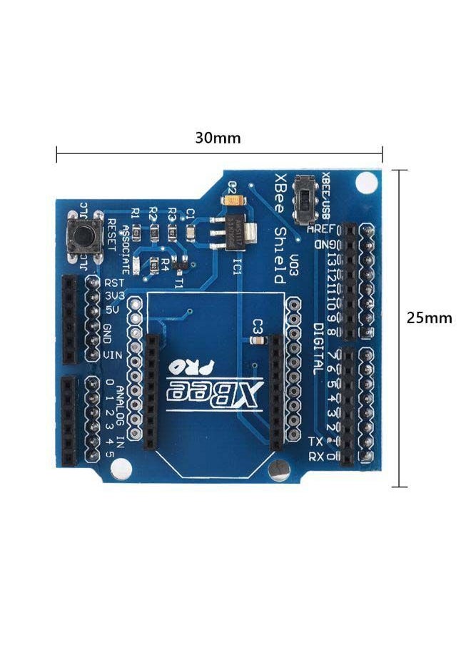 NIBEMINENT - XBee BT V03 Expansion board Shield Module Wireless Control for Arduino Serial Adapter FT232RL IC 3.3V 5V IO Blue/Black - Image 1