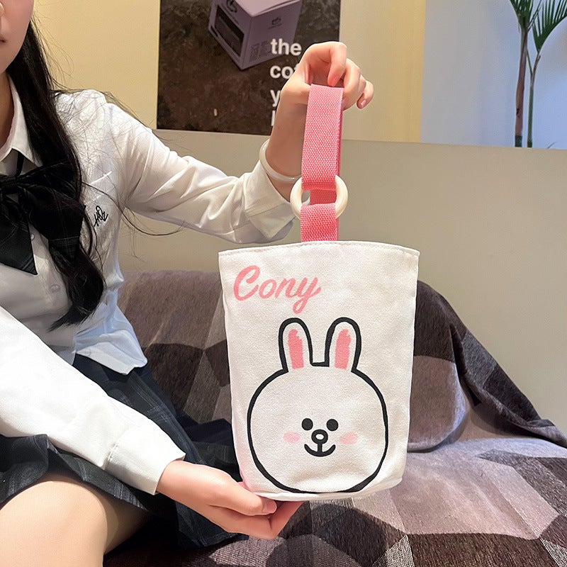 Brown Bear Genuine Series Fashion Cartoon Children'S Bucket Bag Large Capacity Office Girl Small Lunch Box Bag - Image 2