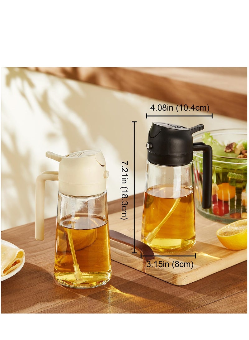 Kitchen Oil Spray 470ml - Air Fryer 2-in-1 Oil Spray for Cooking, Salads, Vinegar and Kitchen Accessories - Black  - Image 5