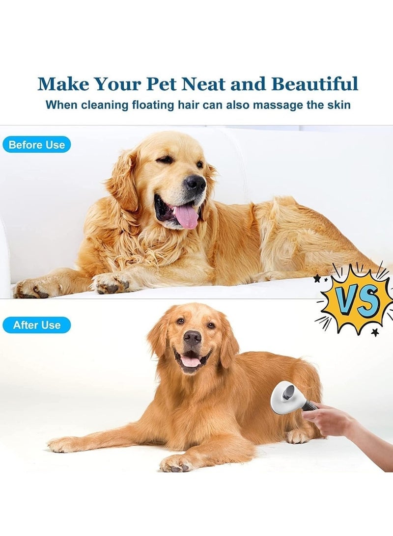 فرشاة العناية بالقطط والكلاب ذاتية التنظيف ، أداة إزالة تساقط الشعر للحيوانات الأليفة ذات الشعر القصير- المتوسط ​​- الطويل(رمادي) - Image 4