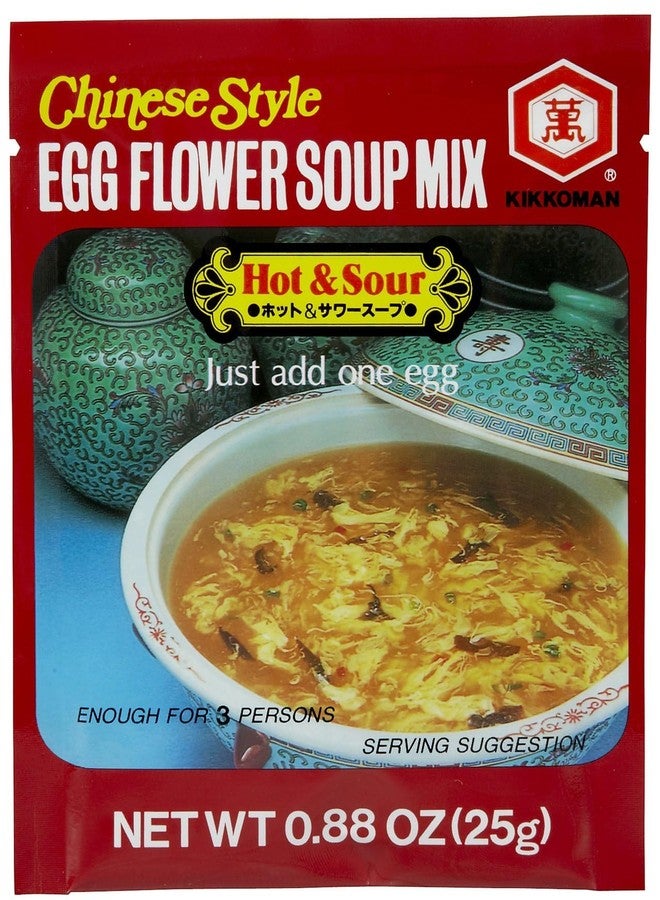 Kikkoman حساء البيض من كيكومان، حار وحامض، 0.88 أونصة، 12 عبوة - Image 1