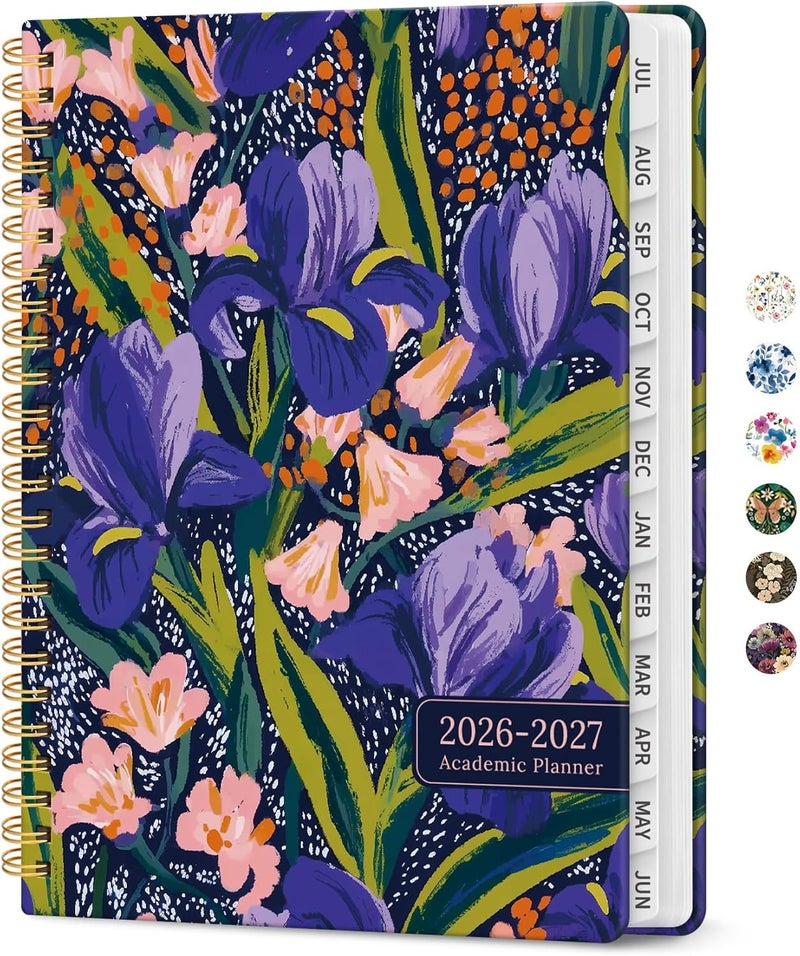 Taja Planner 2026-2027, Academic Year Monthly and Weekly Calendar Planner, Jul 2026 - Jun 2027, Hardcover Teacher Student Planning Agenda book with Tabs, Perfect for School Office Supplies, 6.3" x 8.5 - Image 1