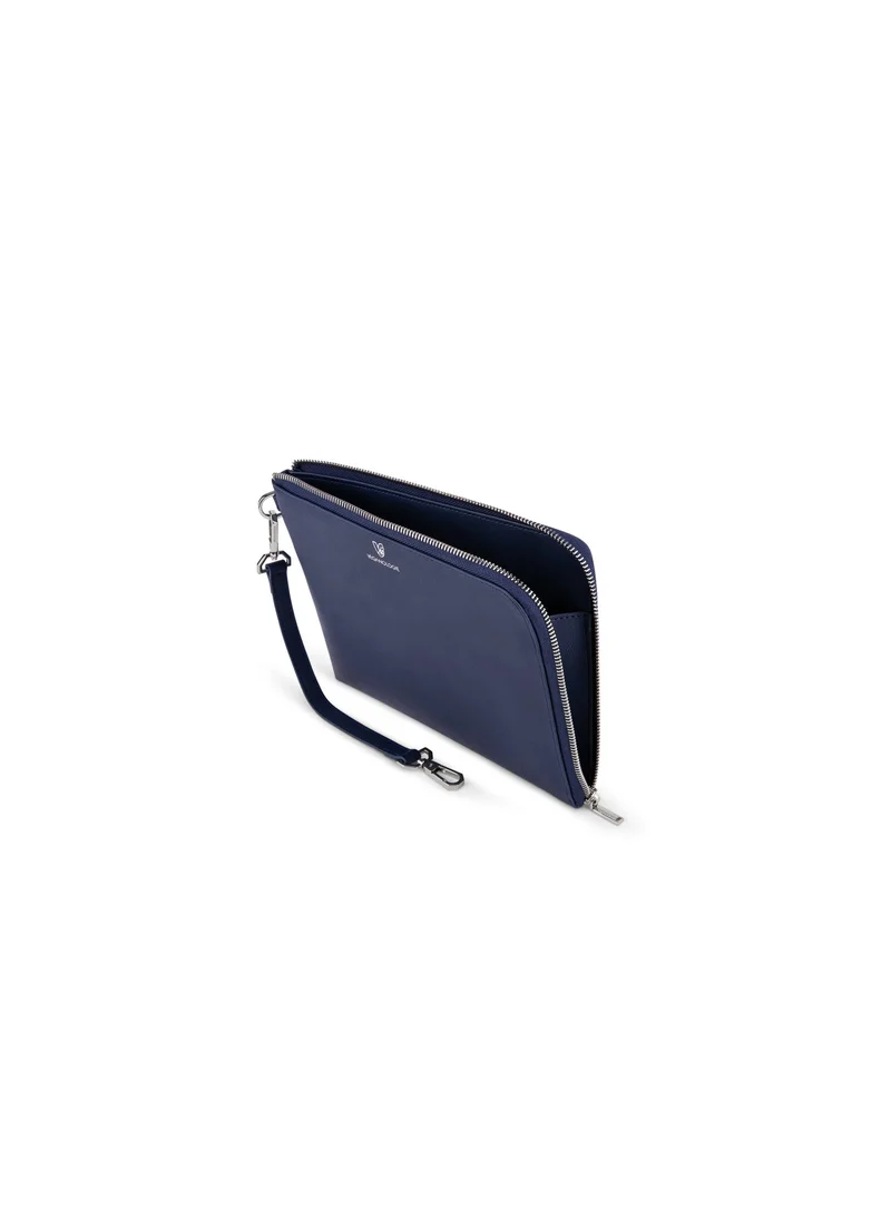 Veganologie Demi Large Pouch in Blue Made From 10 Recycled Plastic Bottles