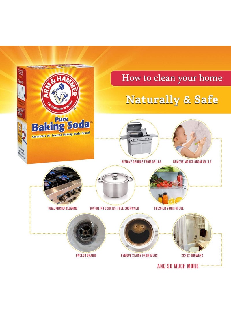 Arm & Hammer Pure Baking Soda 907g Pack of 2 Multi Purpose Cleaner Deodorizer Laundry Booster Odor Remover Natural Household Cleaning Powder - Image 2