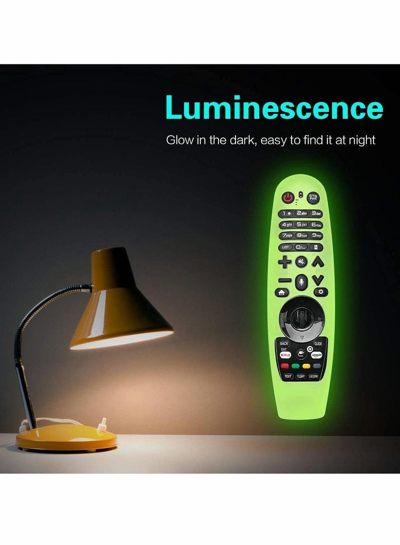 Y&D Upgraded Protective Cover for LG AN-MR600 / AN-MR650 AN-MR18BA AN-MR19BA Remote Control Case Smart TV,Silicone Anti/Drop/Slip/Dust/Water (Black+Glowing Green)2Pcs  - Image 4
