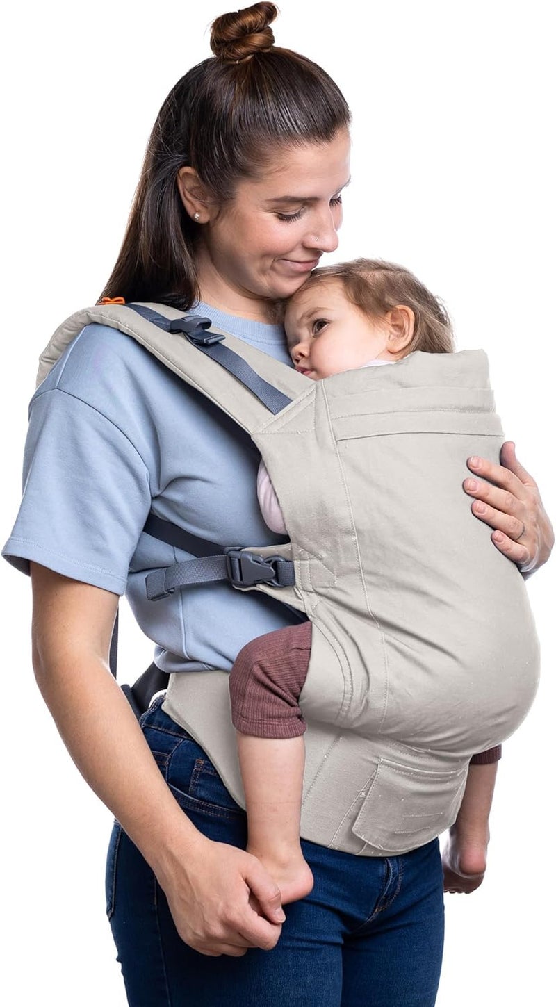 Beco Toddler Carrier with Extra Wide Seat, 100% Cotton - Backpack Style and Front-Carry, Lightweight & Breathable, Toddler Sling Carrier 20-60 lbs (Ecru) - Image 1