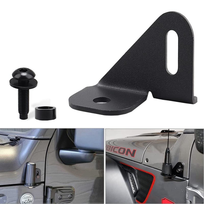 GLOBLED JL Antenna Mount Driver Side CB Antenna Mount Radio Driver's Side Mounting Bracket Front Driver Near The Hood Side CB Holder Compatible with Jeep Wrangler JL JLU & Jeep Gladiator JT 2018-2023 - Image 1