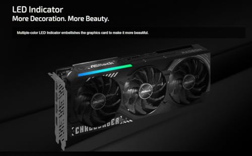 ASRock Radeon RX 9070 Challenger 16GB OC Graphics Card, AMD RDNA 4, 16GB GDDR6, PCIe 5.0, Triple Fans, 0dB Silent, LED Indicator, DisplayPort 2.1a, HDMI 2.1b - Image 3