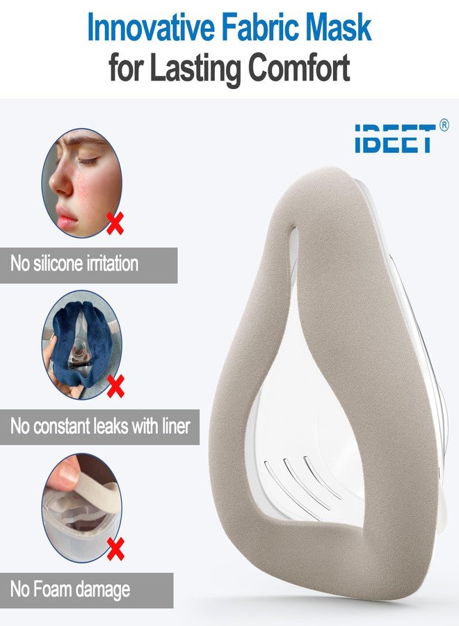 آيبيت قناع قماشي مزدوج لجهاز AirFit F20 و AirTouch F20 - وسادة بديلة لقناع CPAP كامل الوجه من IBEET، قابلة للتنفس، لطيفة على البشرة، لمنع احمرار السيليكون وتلف الرغوة، مقاس متوسط - Image 3
