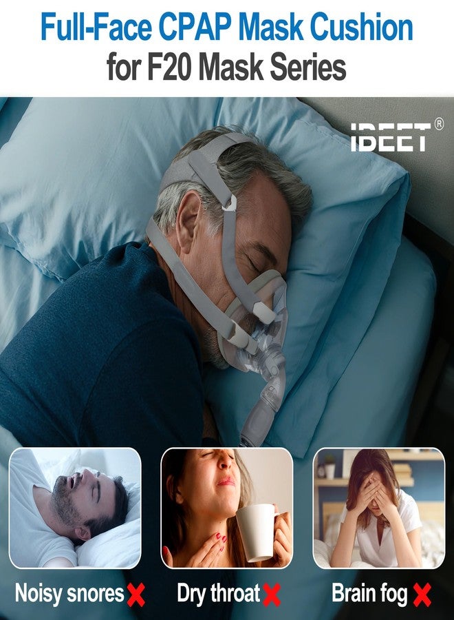 آيبيت قناع قماشي مزدوج لجهاز AirFit F20 و AirTouch F20 - وسادة بديلة لقناع CPAP كامل الوجه من IBEET، قابلة للتنفس، لطيفة على البشرة، لمنع احمرار السيليكون وتلف الرغوة، مقاس متوسط - Image 2