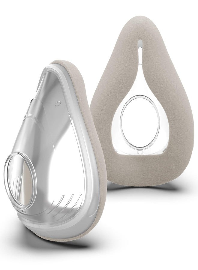 آيبيت قناع قماشي مزدوج لجهاز AirFit F20 و AirTouch F20 - وسادة بديلة لقناع CPAP كامل الوجه من IBEET، قابلة للتنفس، لطيفة على البشرة، لمنع احمرار السيليكون وتلف الرغوة، مقاس متوسط - Image 1