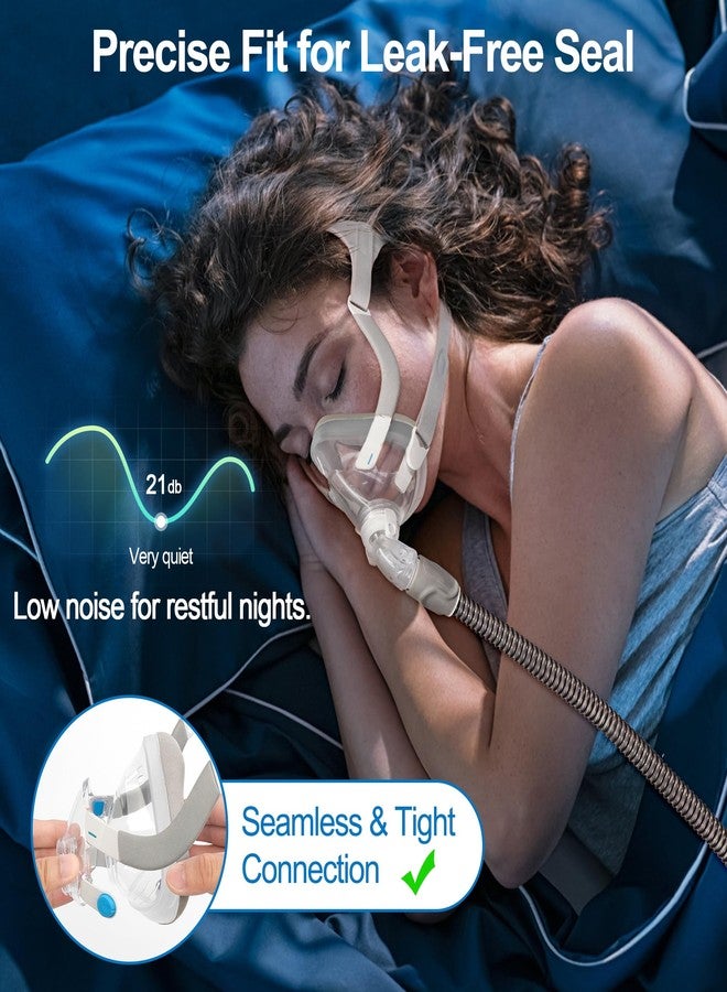 آيبيت قناع قماشي مزدوج لجهاز AirFit F20 و AirTouch F20 - وسادة بديلة لقناع CPAP كامل الوجه من IBEET، قابلة للتنفس، لطيفة على البشرة، لمنع احمرار السيليكون وتلف الرغوة، مقاس متوسط - Image 5