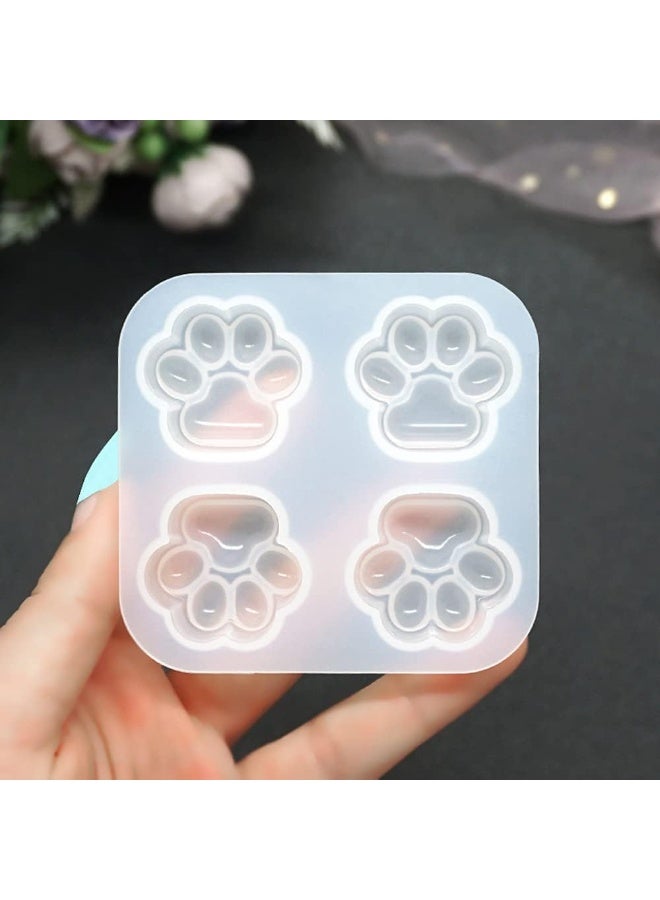 SUNSAR Cat Claw Silicone Resin Mould, 4 Grids, DIY Pendant Keychain Mirror Jewellery Making, 2-Piece Set  - Image 3