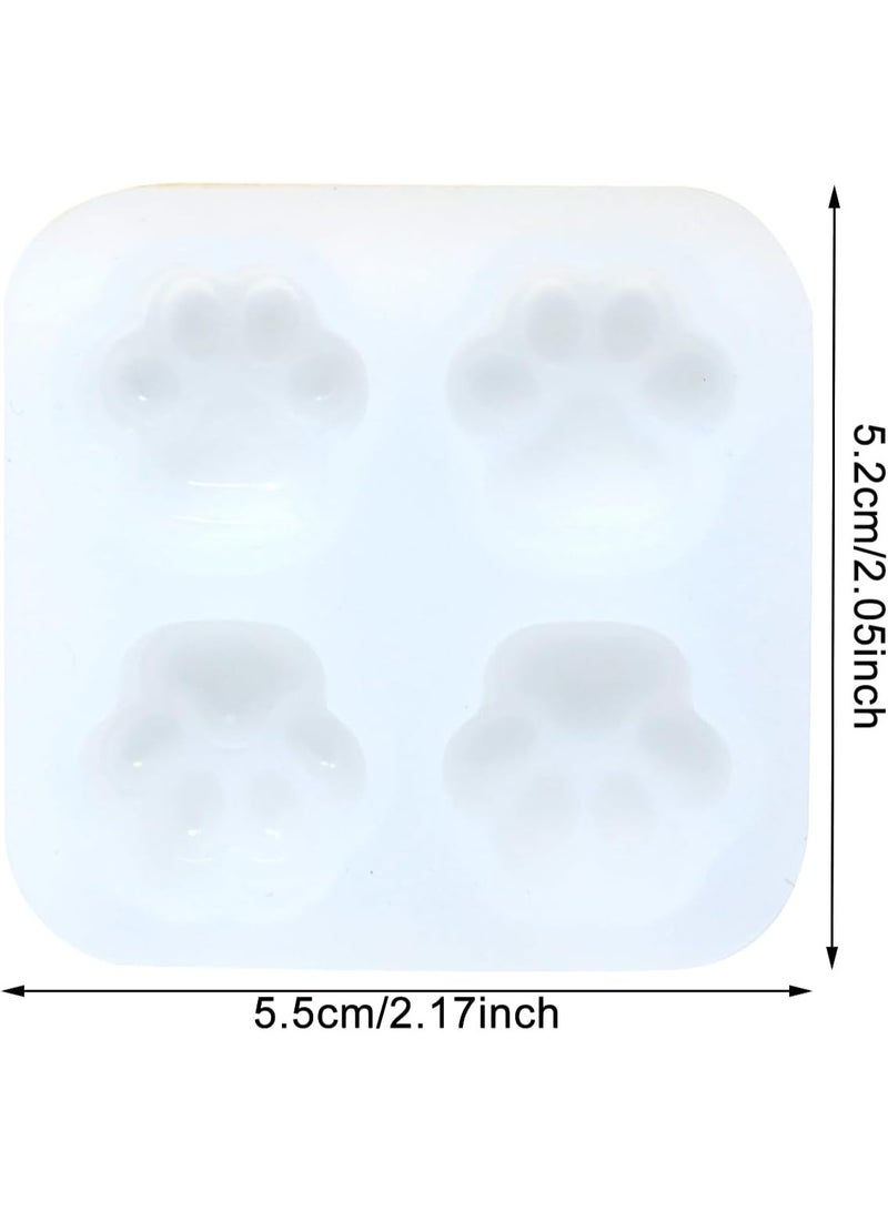 SUNSAR Cat Claw Silicone Resin Mould, 4 Grids, DIY Pendant Keychain Mirror Jewellery Making, 2-Piece Set  - Image 2
