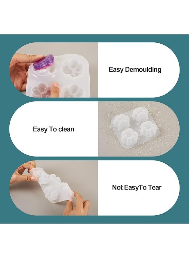 SUNSAR Cat Claw Silicone Resin Mould, 4 Grids, DIY Pendant Keychain Mirror Jewellery Making, 2-Piece Set  - Image 4