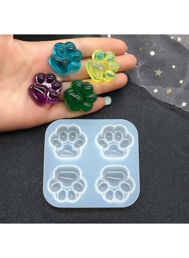 SUNSAR Cat Claw Silicone Resin Mould, 4 Grids, DIY Pendant Keychain Mirror Jewellery Making, 2-Piece Set  - Image 5