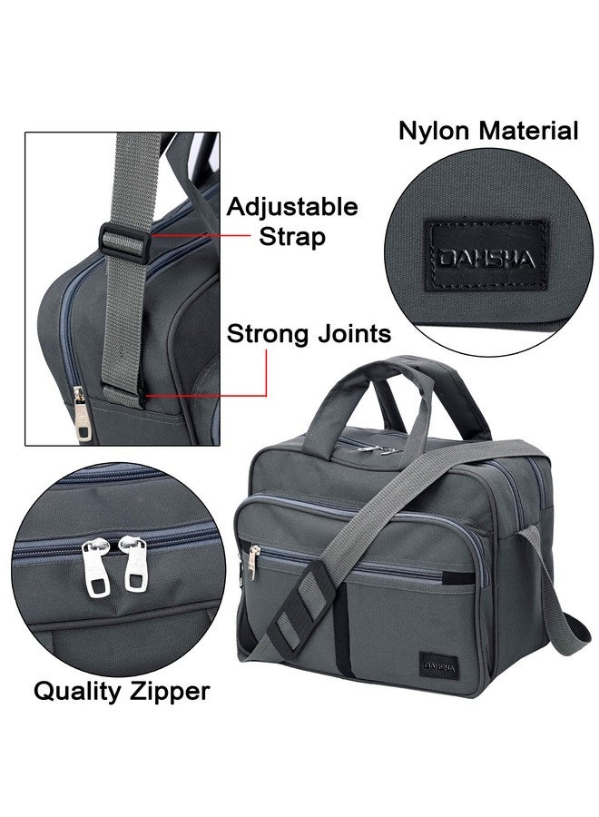 DAHSHA Stylish Nylon Small Sling Cross Body Travel Bag for Business Office Messenger One Side Shoulder Carry Handbag Bag For Men & Women (Grey - 35 x 18 x 25 Cm) - Image 4