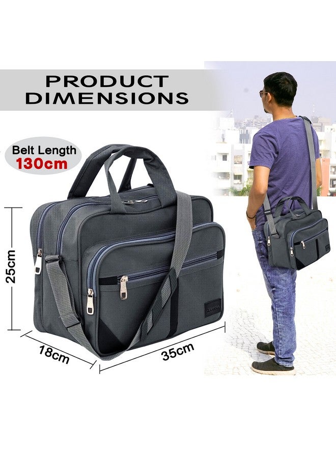DAHSHA Stylish Nylon Small Sling Cross Body Travel Bag for Business Office Messenger One Side Shoulder Carry Handbag Bag For Men & Women (Grey - 35 x 18 x 25 Cm) - Image 2