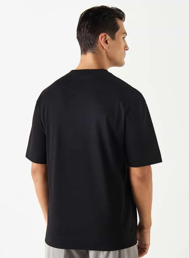 Emperor Emperor Logo Embroidered T-shirt with Short Sleeves and Crew Neck