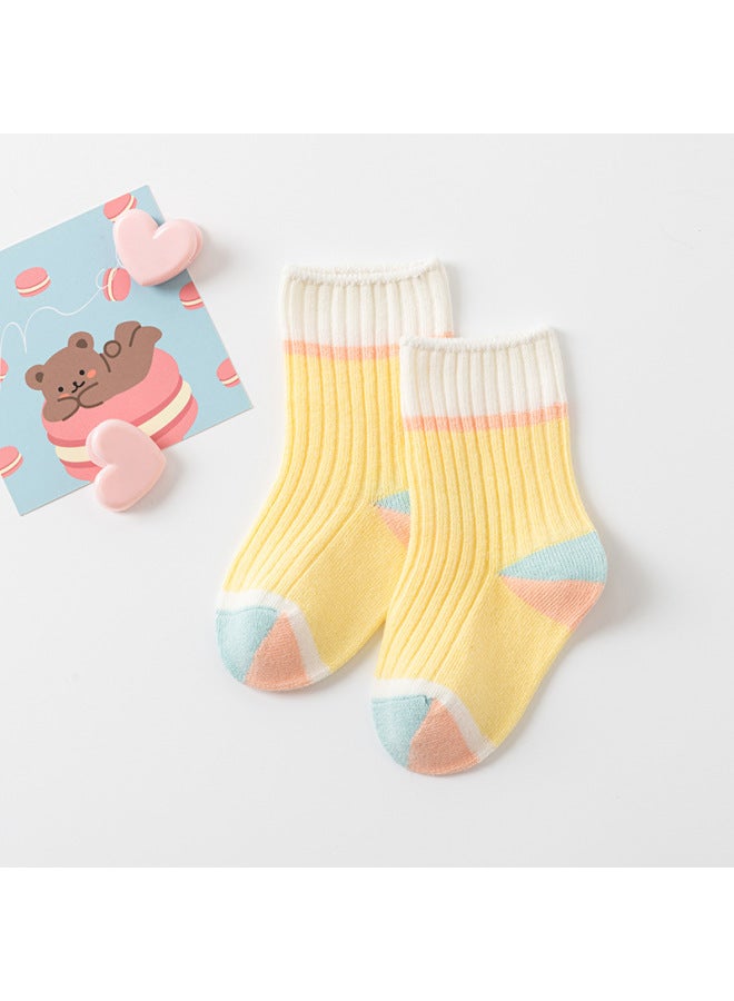 25 Of Newborn Infants And Young Children, Category A Pure Cotton Baby 0-2 Years Old, Spring & Fall Mid-tube Socks